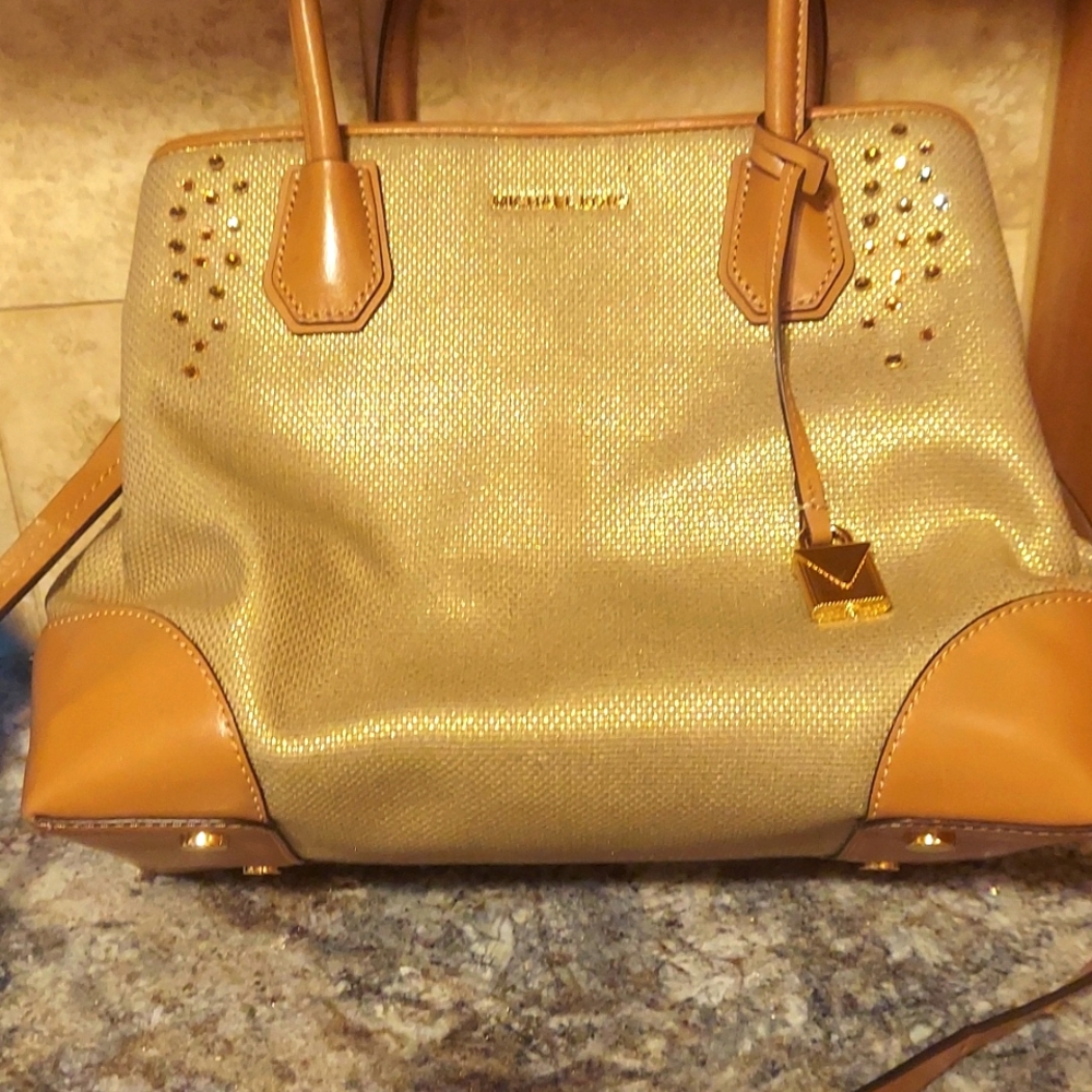 Authentic Michael Kors handbag with swaroski Is crystals embellishments